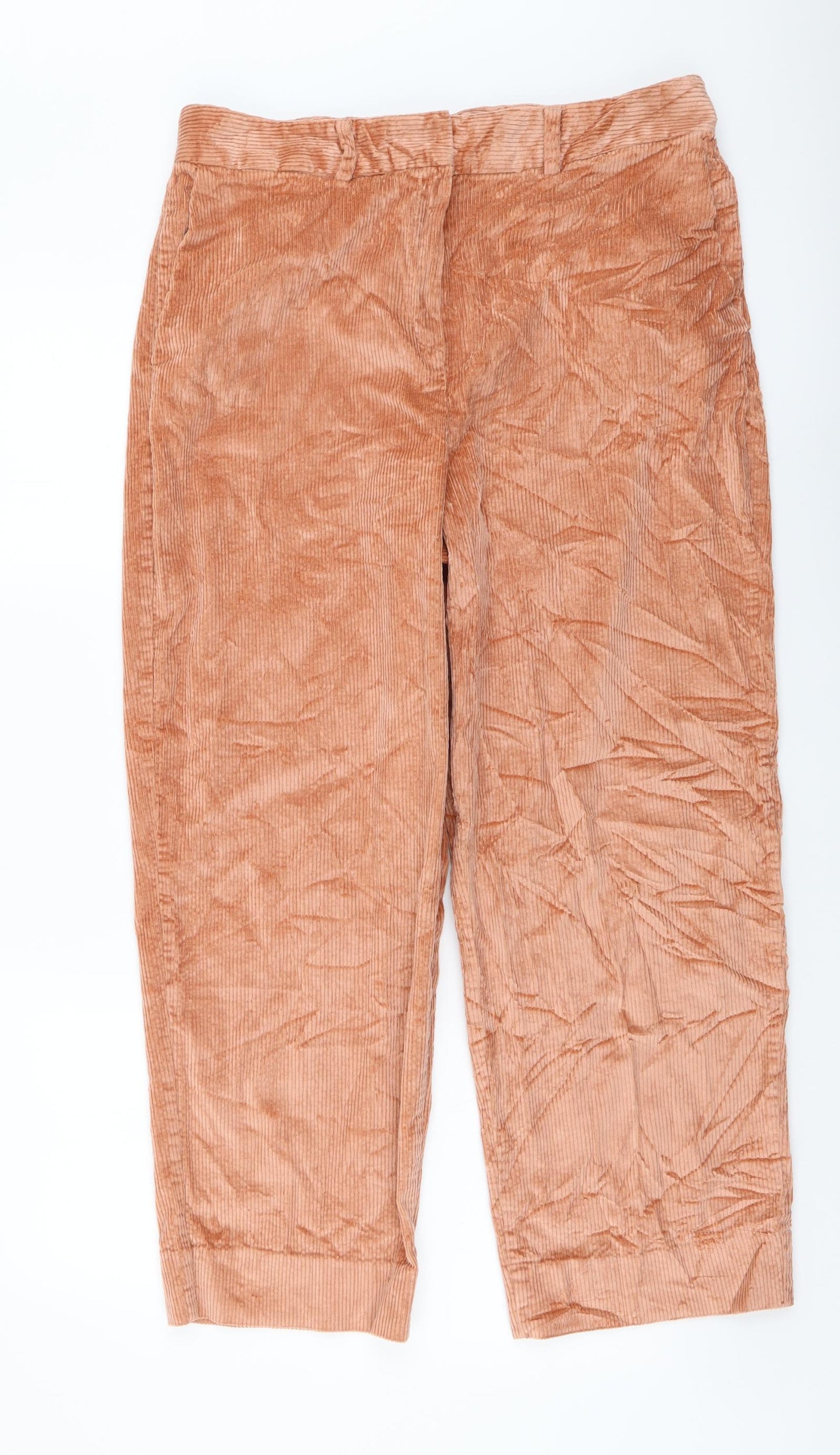 Autograph Womens Orange Cotton Tapered Jeans Size 14 L25 in Regular Button