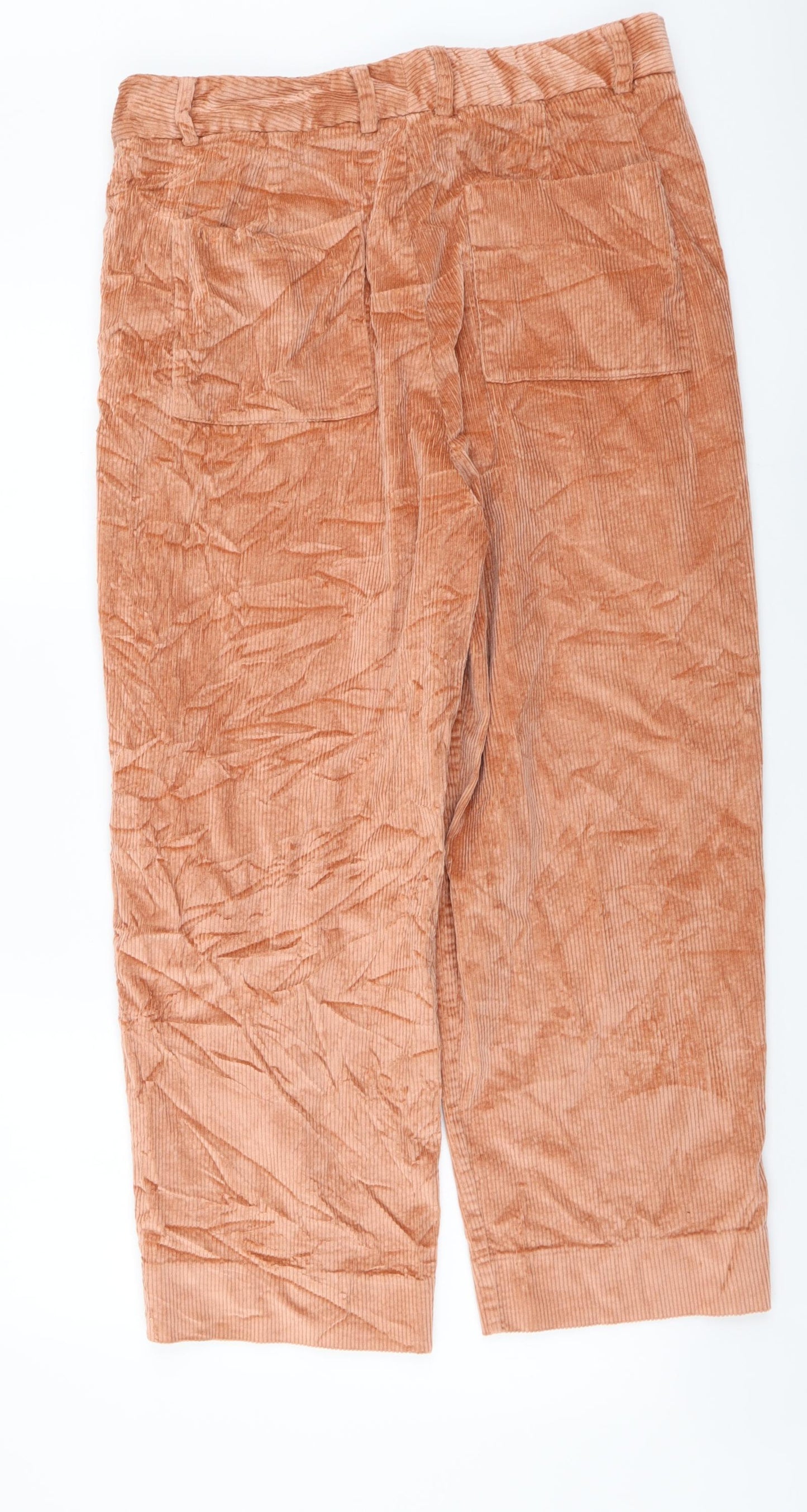 Autograph Womens Orange Cotton Tapered Jeans Size 14 L25 in Regular Button