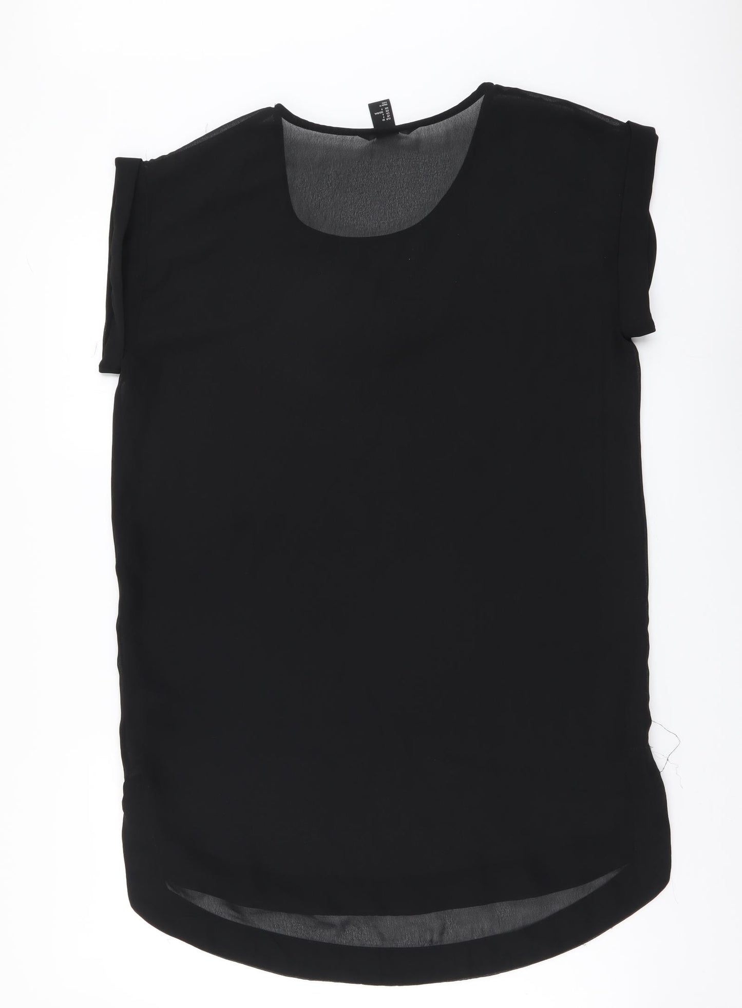 H&M Womens Black Polyester T-Shirt Dress Size S Round Neck Pullover