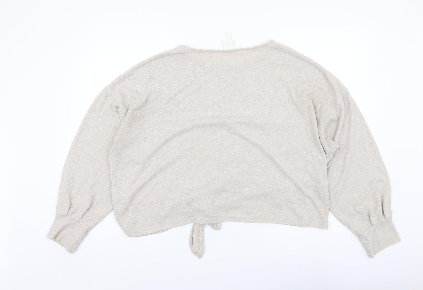 H&M Womens Beige Polyester Basic Blouse Size L Boat Neck