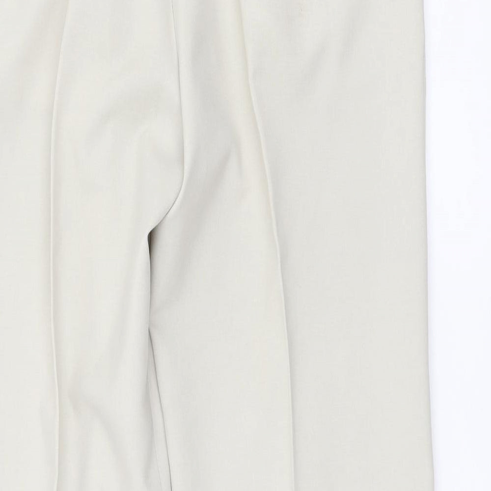 Farah Mens Beige Polyester Trousers Size 34 in L29 in Regular Button