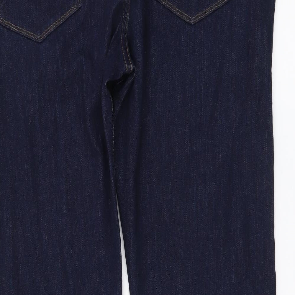 Marks and Spencer Mens Blue Cotton Straight Jeans Size 40 in L35 in Slim Button