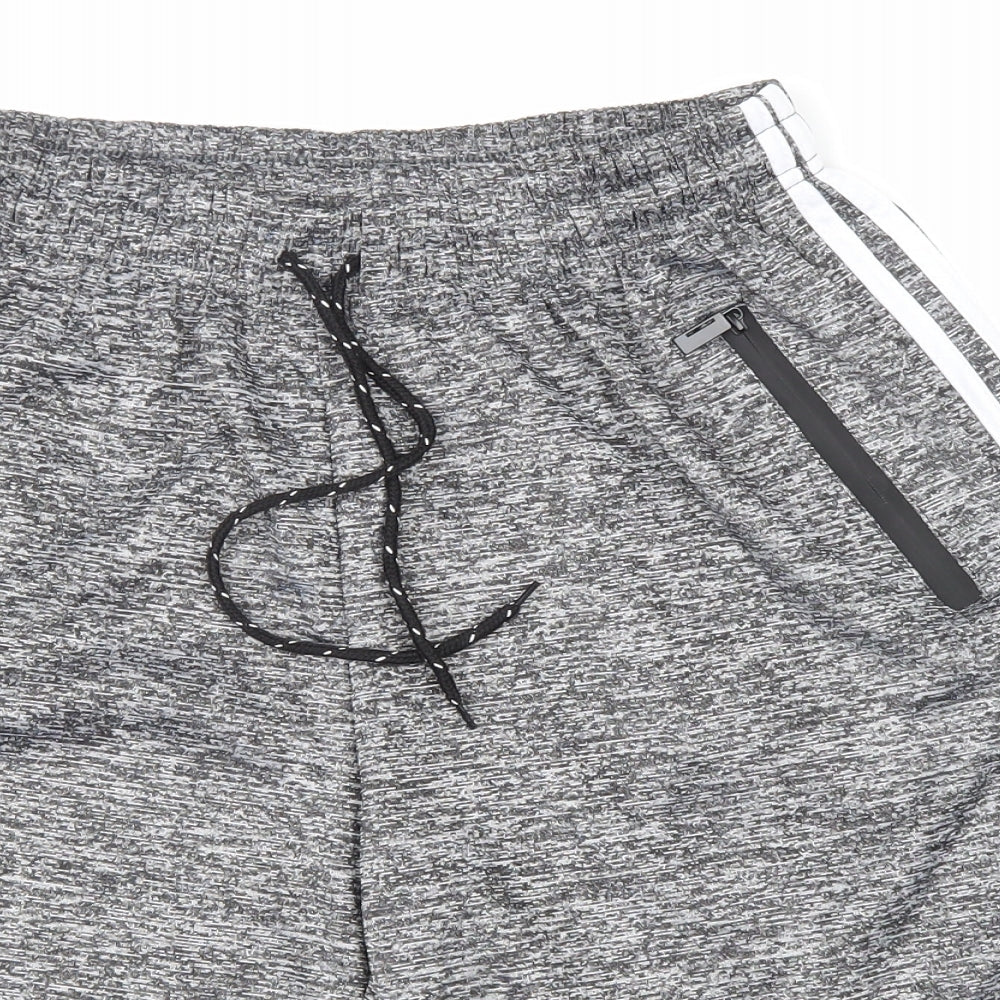 Yaroli Mens Grey Polyester Sweat Shorts Size XL L9 in Regular Drawstring