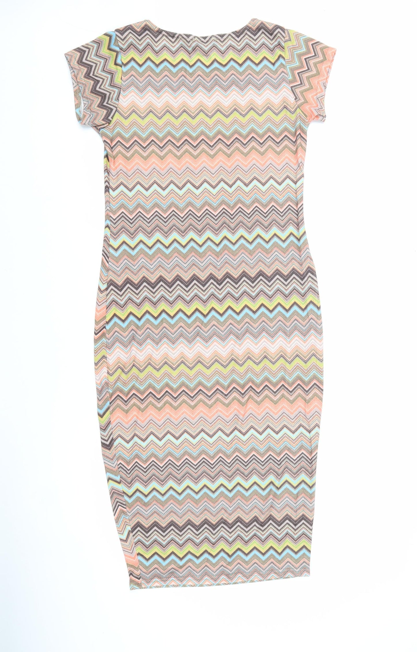 Graffic Womens Multicoloured Geometric Polyester Bodycon Size M Round Neck Pullover