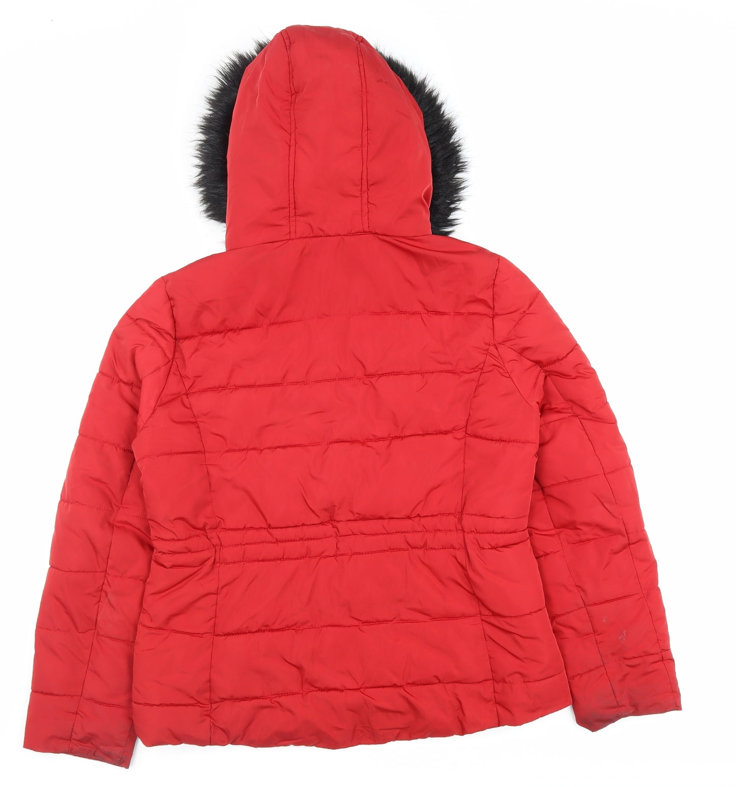 Peacocks Womens Red Puffer Jacket Jacket Size 14 Zip