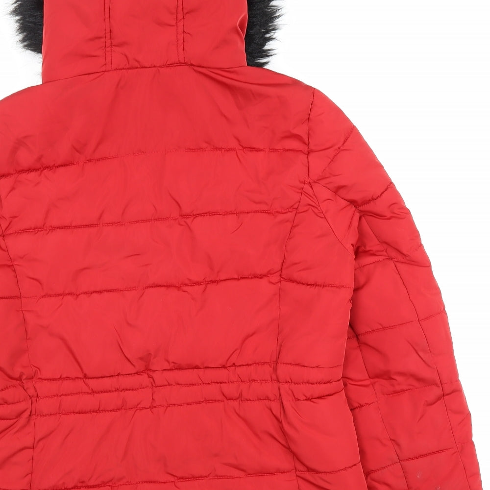 Peacocks Womens Red Puffer Jacket Jacket Size 14 Zip