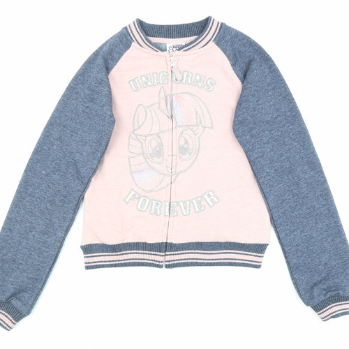 Smith&Brooks Girls Multicoloured Colourblock Polyester Full Zip Sweatshirt Size 11-12 Years Zip - Unicorn, Angel wings
