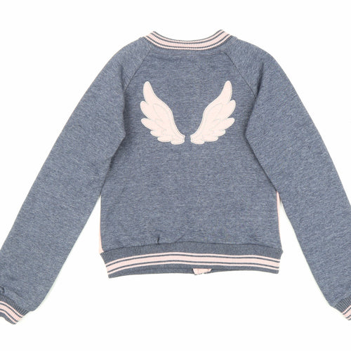 Smith&Brooks Girls Multicoloured Colourblock Polyester Full Zip Sweatshirt Size 11-12 Years Zip - Unicorn, Angel wings