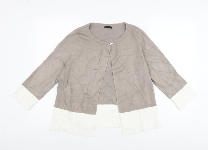 Blanca Womens Beige Round Neck Viscose Cardigan Jumper Size 10