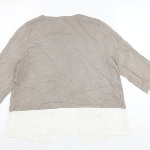 Blanca Womens Beige Round Neck Viscose Cardigan Jumper Size 10
