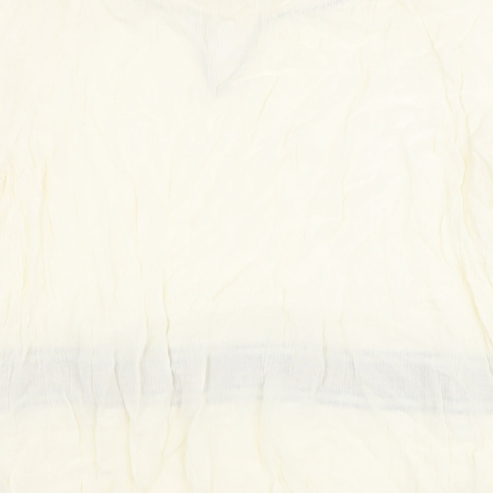 George Womens White Viscose Basic Blouse Size 14 Round Neck