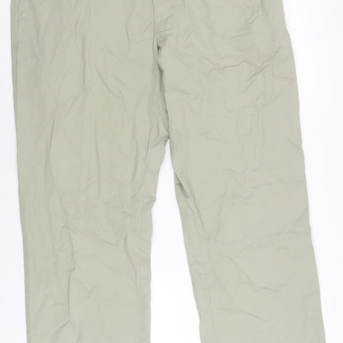 Blue Harbour Mens Green Cotton Trousers Size 38 in L38 in Regular Zip