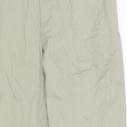 Blue Harbour Mens Green Cotton Trousers Size 38 in L38 in Regular Zip