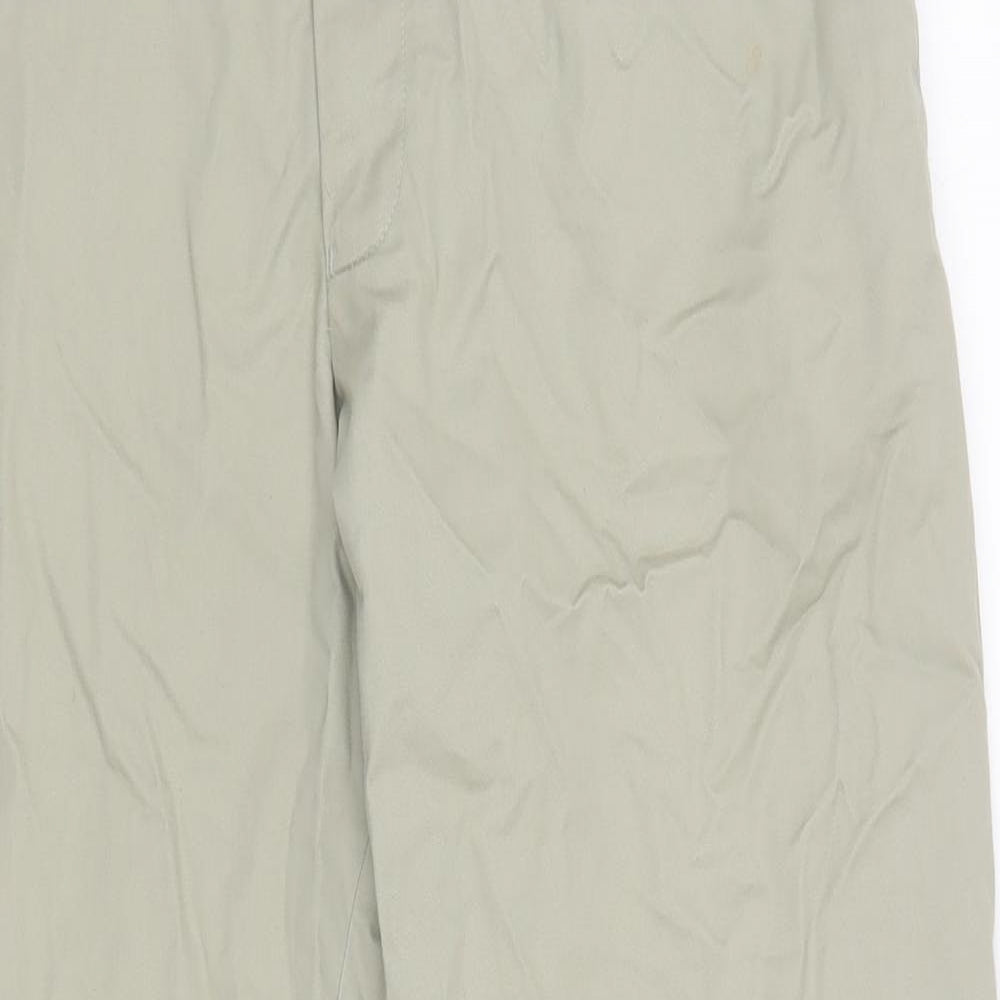 Blue Harbour Mens Green Cotton Trousers Size 38 in L38 in Regular Zip