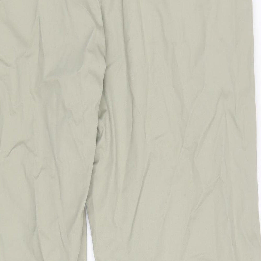 Blue Harbour Mens Green Cotton Trousers Size 38 in L38 in Regular Zip