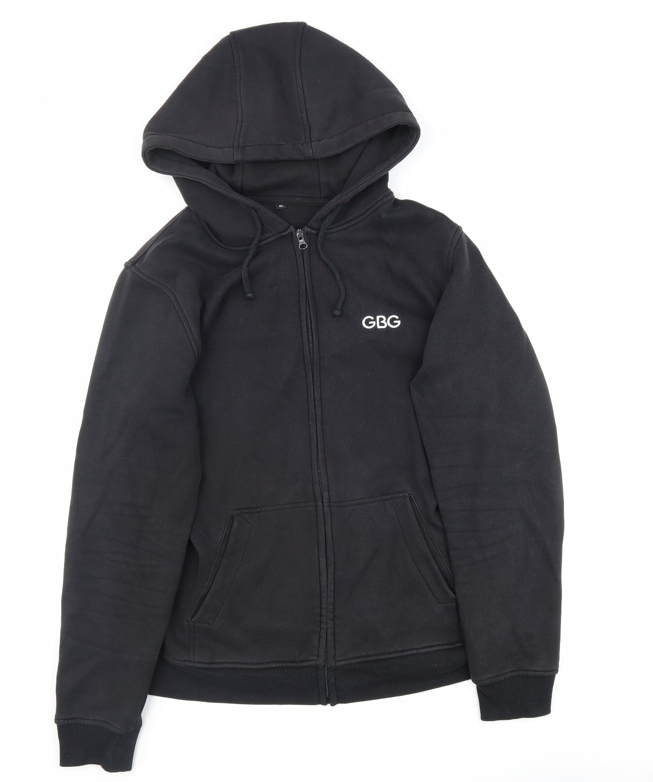 GBG Mens Black Cotton Full Zip Sweatshirt Size XL