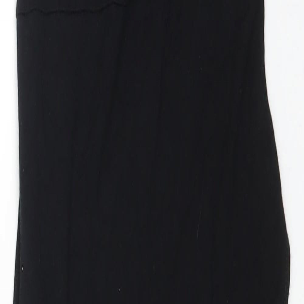 ASOS Womens Black Viscose Slip Dress Size 6 Square Neck Pullover