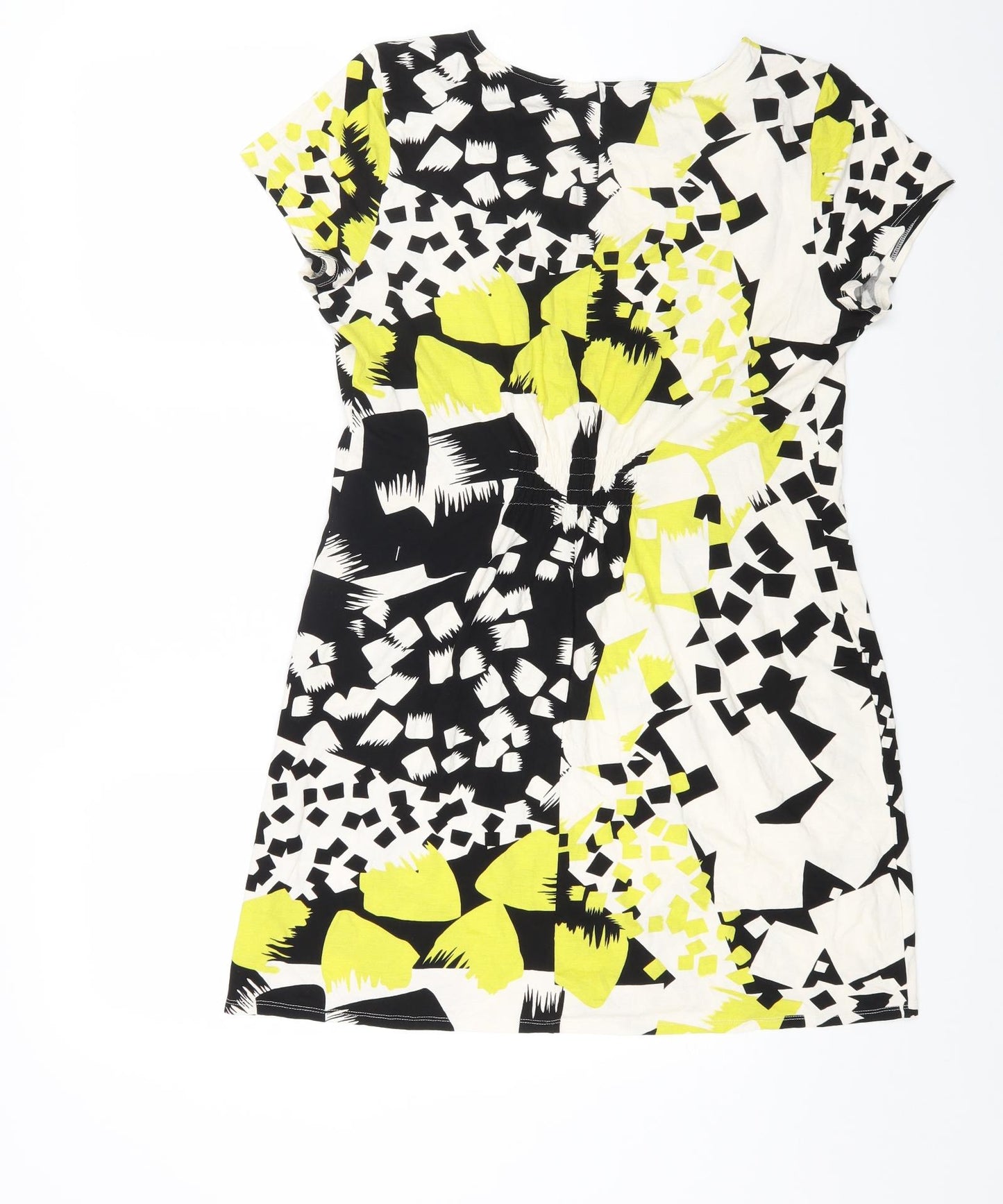 Principles Womens Multicoloured Geometric Viscose T-Shirt Dress Size 14 Boat Neck Pullover