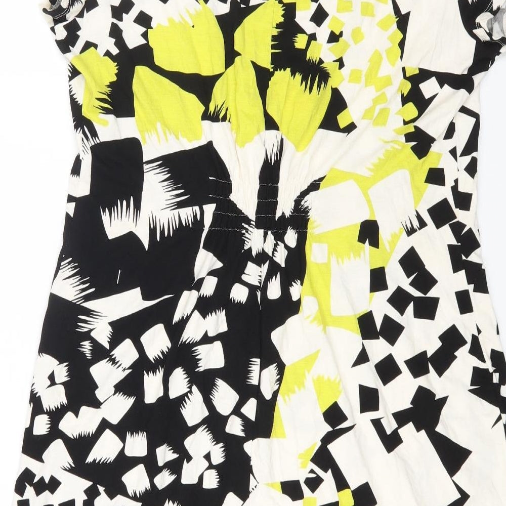 Principles Womens Multicoloured Geometric Viscose T-Shirt Dress Size 14 Boat Neck Pullover