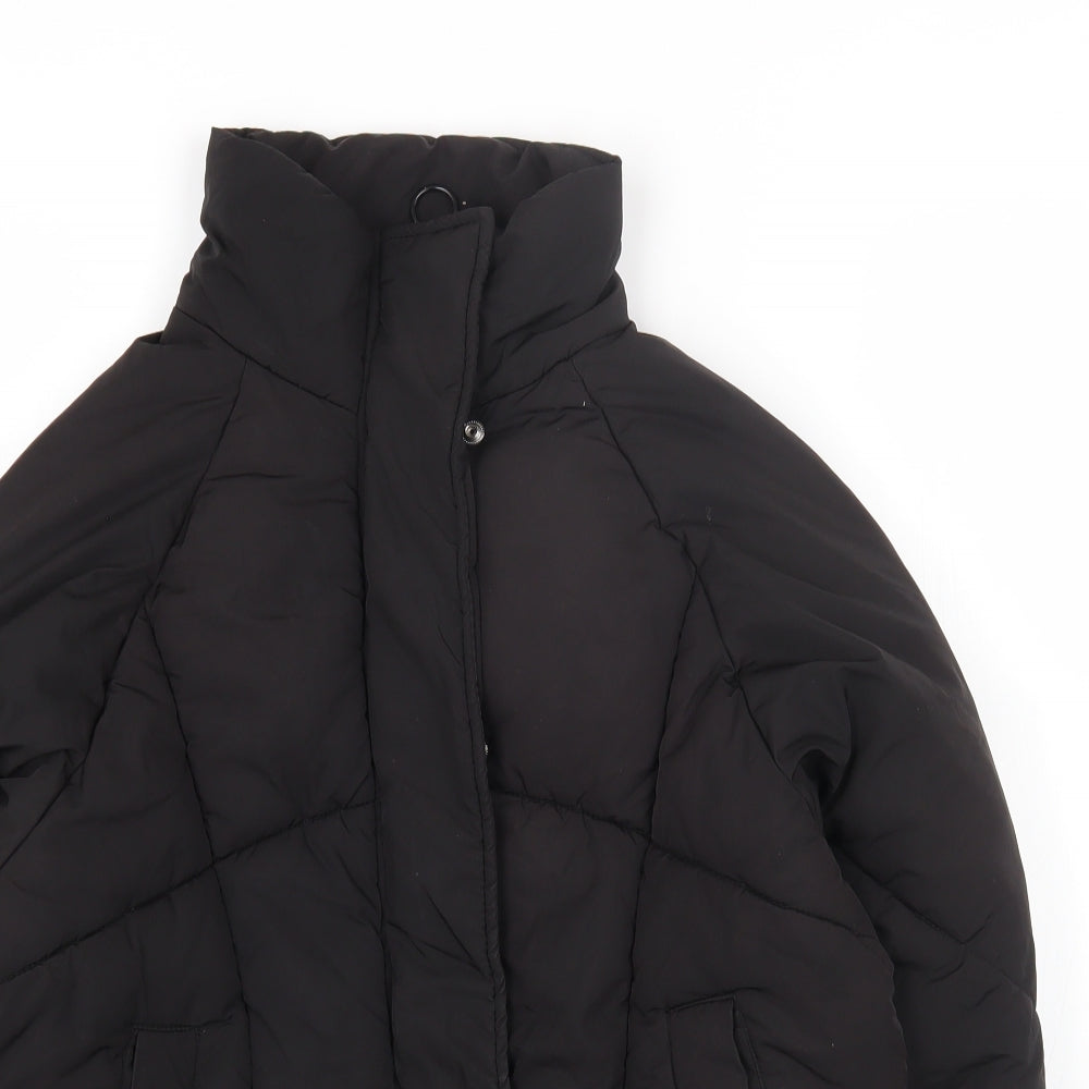 Topshop Womens Black Puffer Jacket Jacket Size 6 Zip