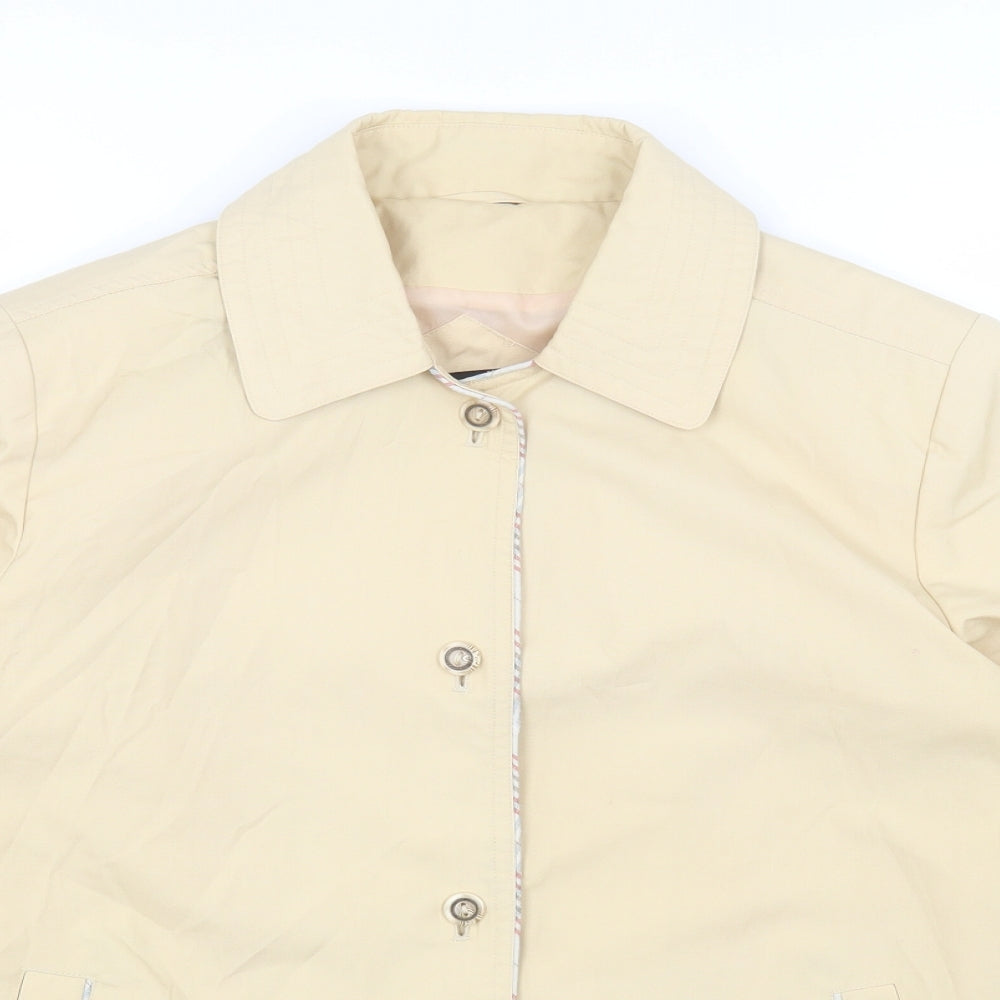 David Barry Womens Beige Jacket Size 14 Button