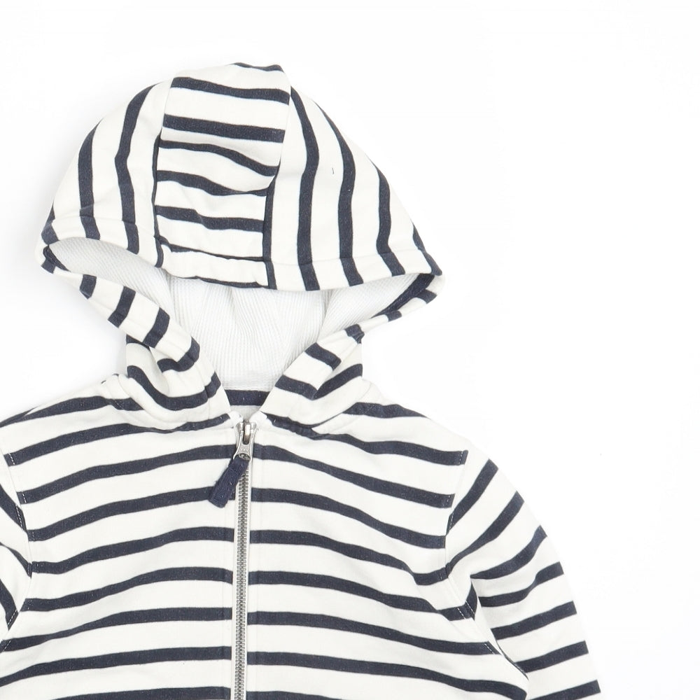 NEXT Girls White Striped Jacket Size 4-5 Years Zip