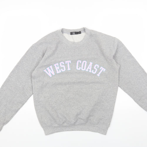 Missguided Womens Grey Round Neck Cotton Pullover Jumper Size S - West Coast