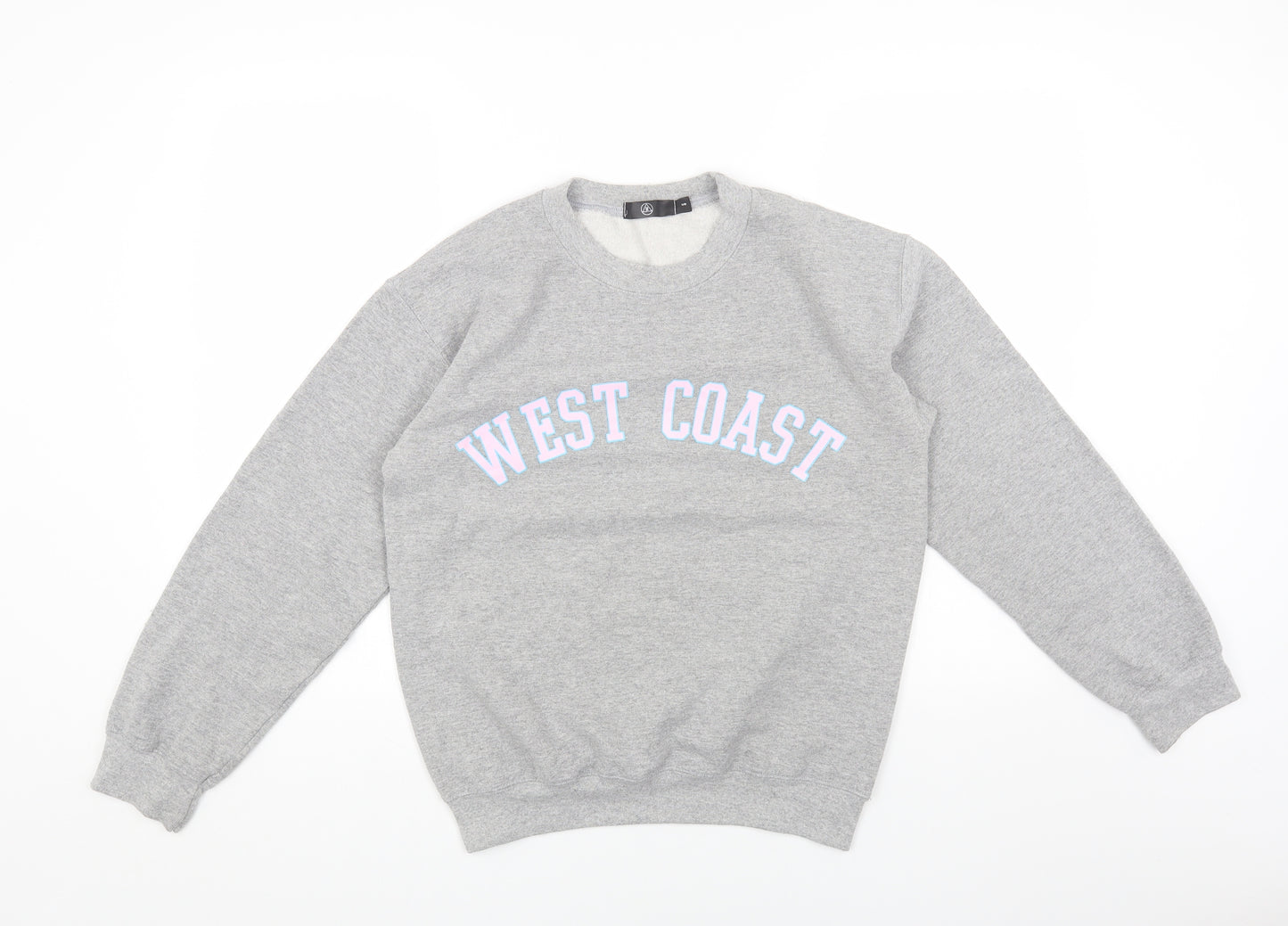 Missguided Womens Grey Round Neck Cotton Pullover Jumper Size S - West Coast