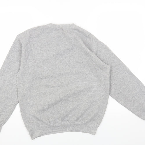 Missguided Womens Grey Round Neck Cotton Pullover Jumper Size S - West Coast