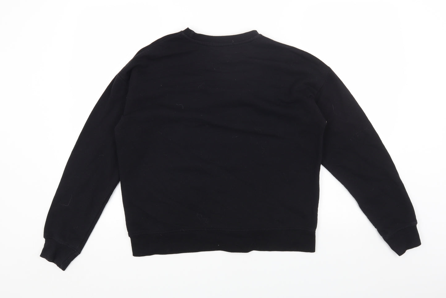 Primark Womens Black Round Neck Cotton Pullover Jumper Size XS