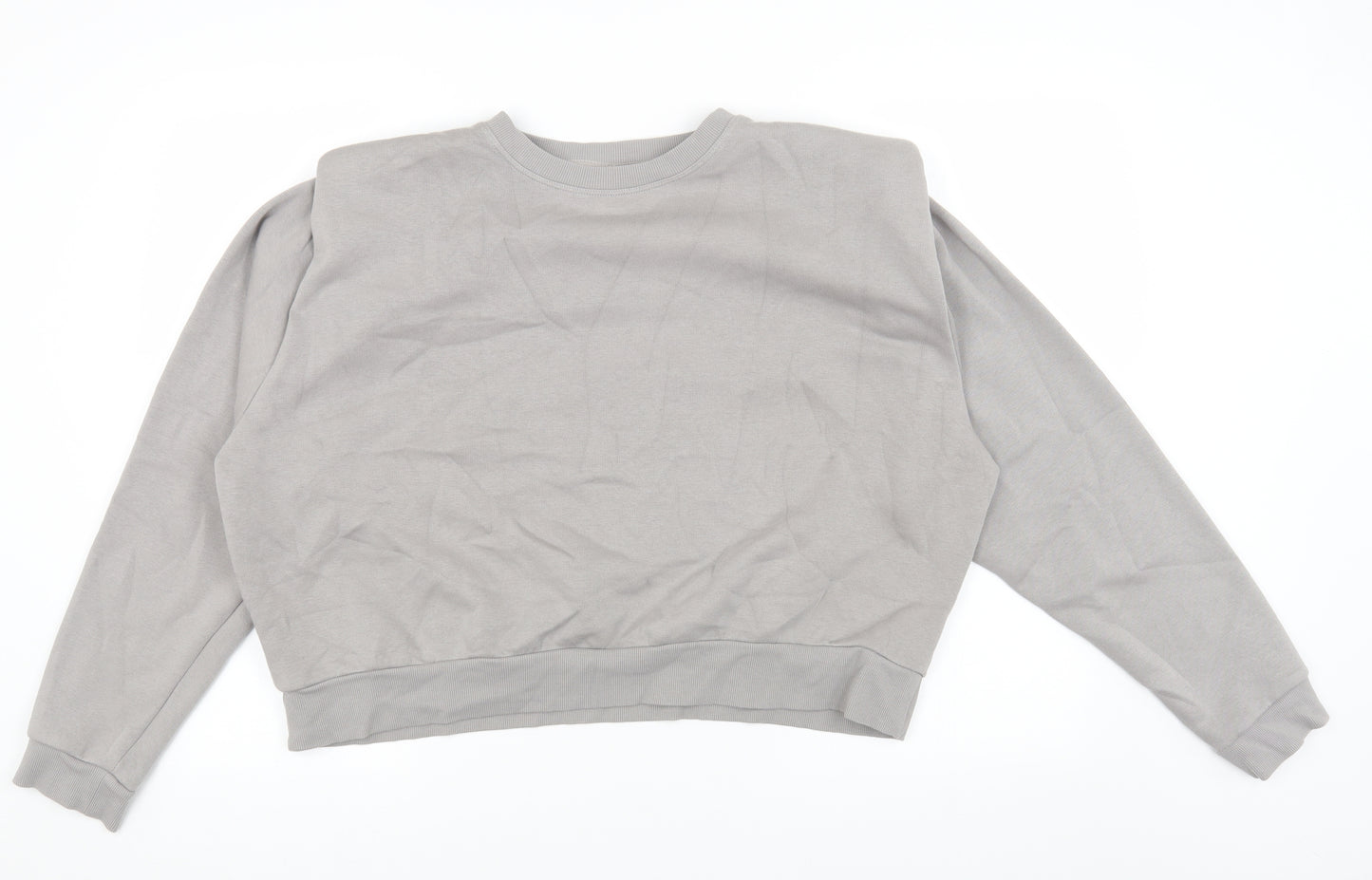 H&M Womens Grey Round Neck Polyester Pullover Jumper Size L