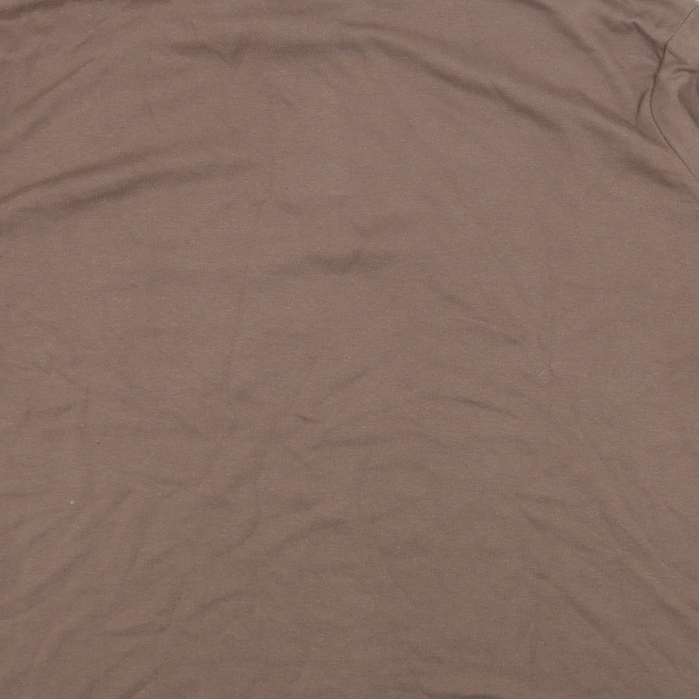 Cotton Traders Mens Brown Cotton T-Shirt Size L Collared