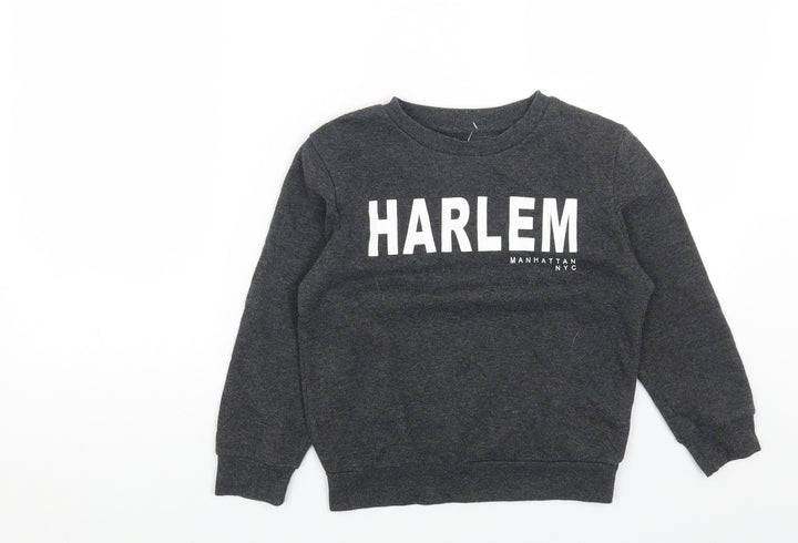 Primark Boys Grey Cotton Pullover Sweatshirt Size 7-8 Years Pullover - Harlem