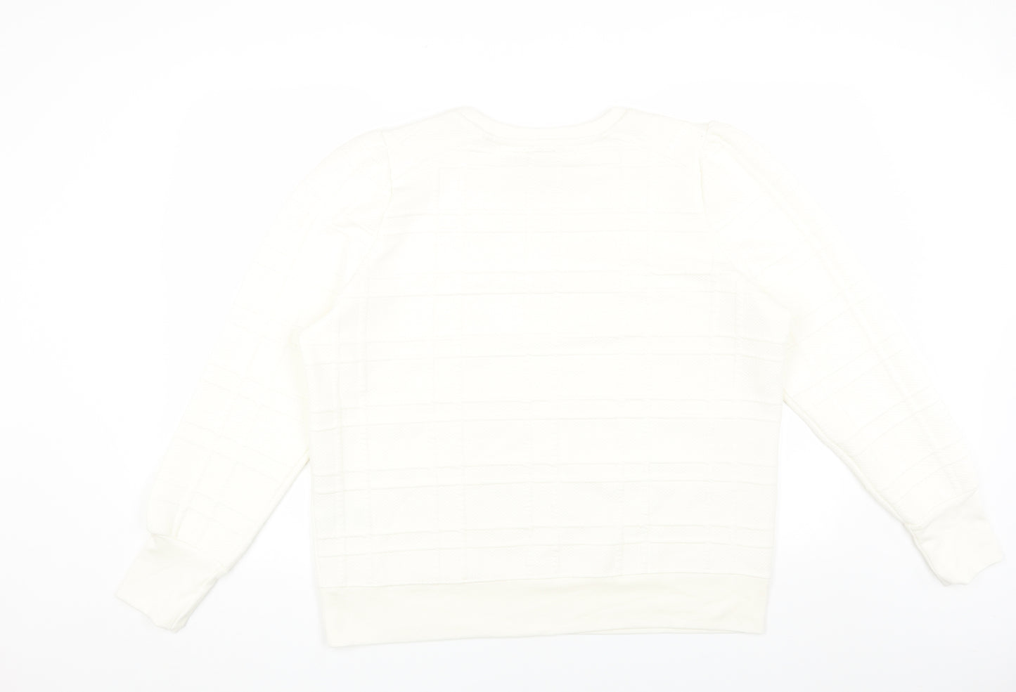 Warehouse Womens White Polyester Pullover Sweatshirt Size L Pullover - Textured