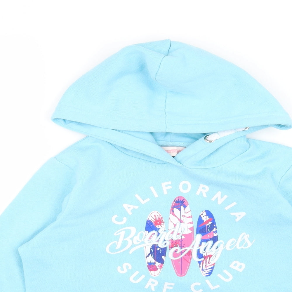 Preworn Girls Blue Cotton Pullover Hoodie Size 11-12 Years Pullover