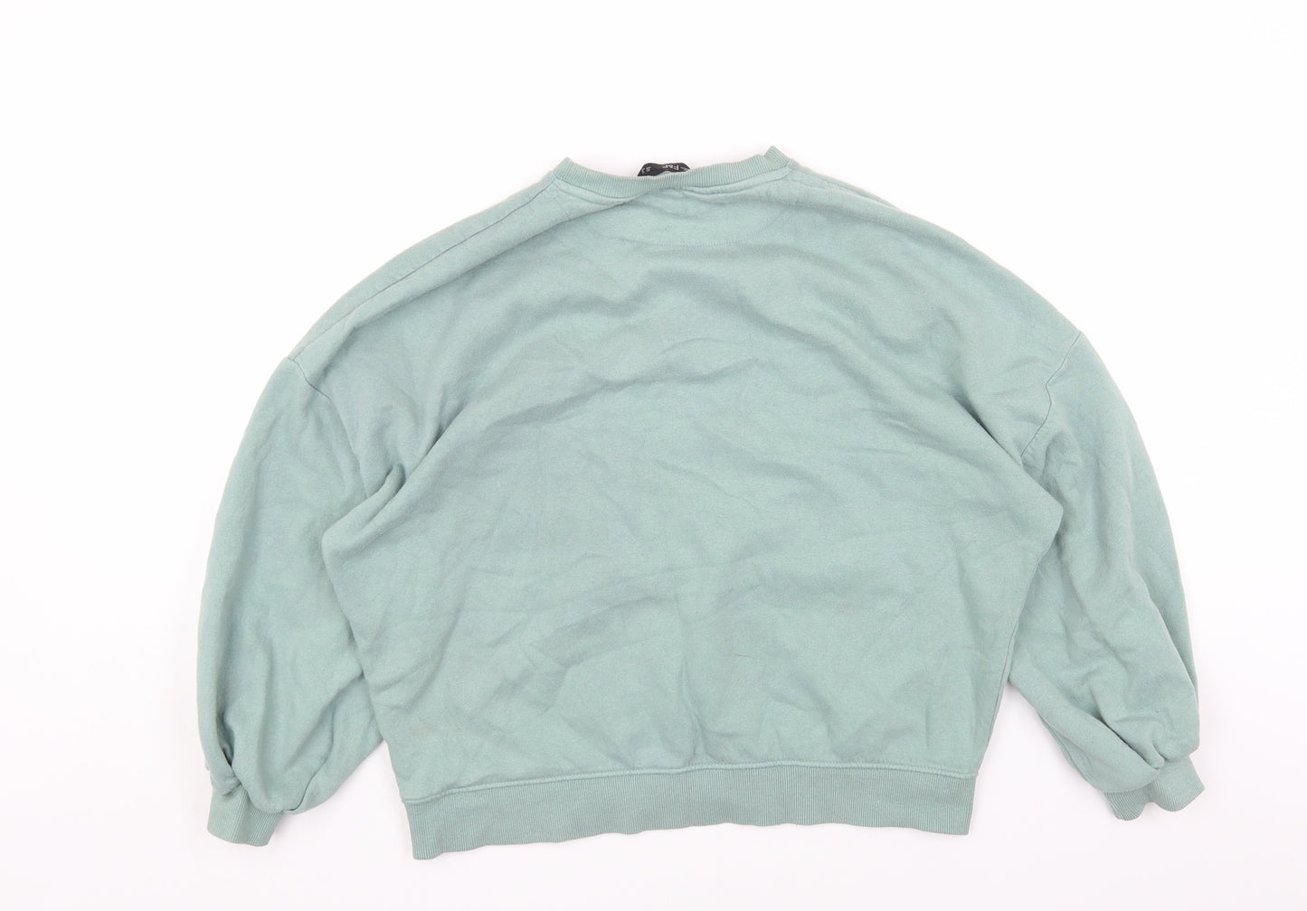 F&F Womens Green Cotton Pullover Sweatshirt Size 12 Pullover