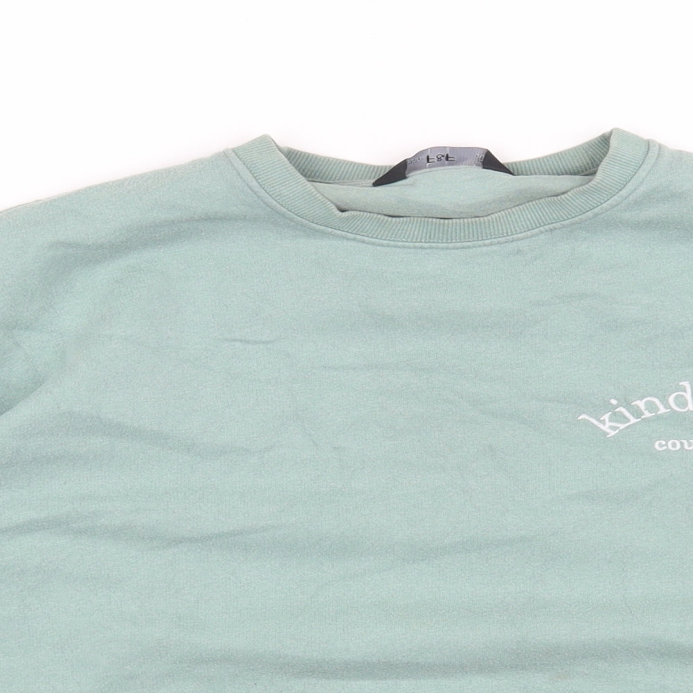 F&F Womens Green Cotton Pullover Sweatshirt Size 12 Pullover