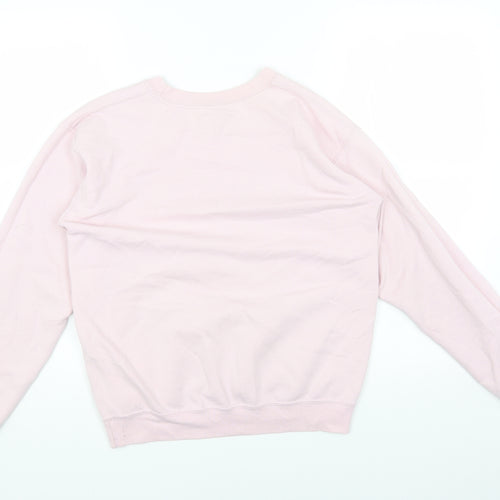 PRETTYLITTLETHING Womens Pink Cotton Pullover Sweatshirt Size S Pullover