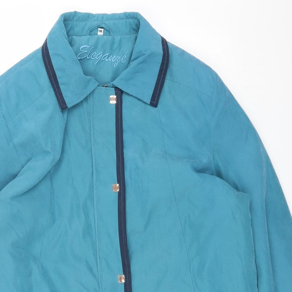 Elegant Womens Blue Jacket Size 18 Zip