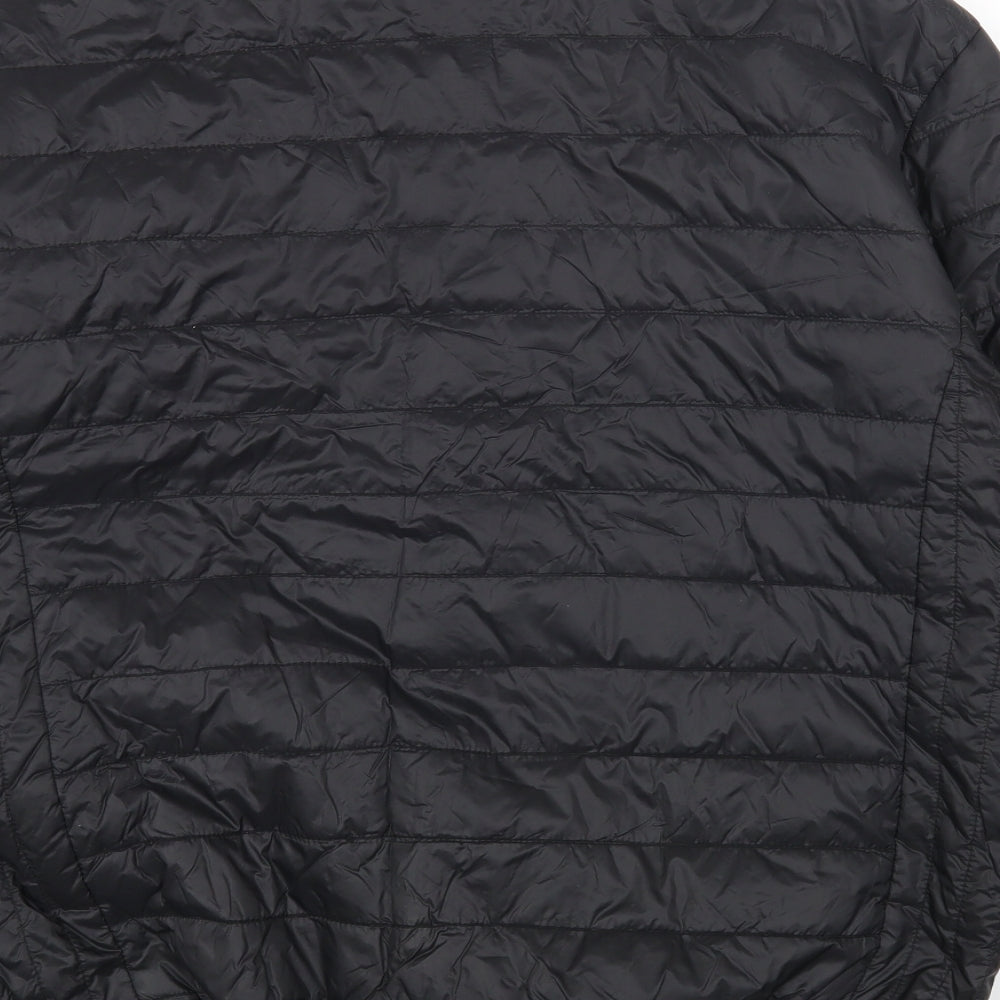 George Mens Black Bomber Jacket Coat Size XL Zip