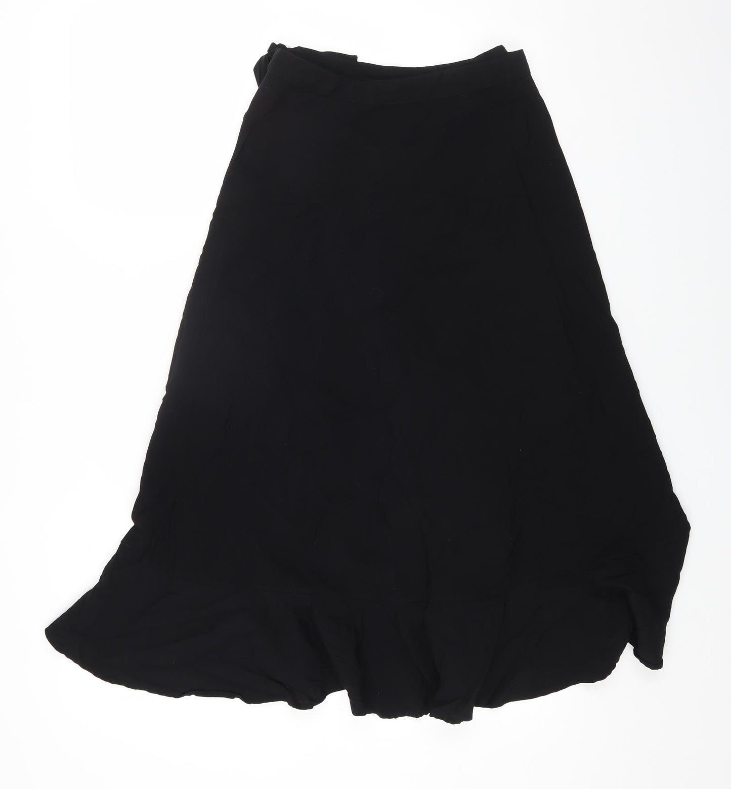 Whistles Womens Black Viscose Wrap Skirt Size 10 Button