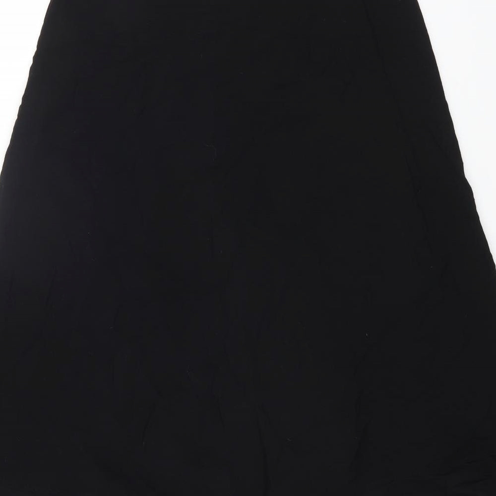 Whistles Womens Black Viscose Wrap Skirt Size 10 Button