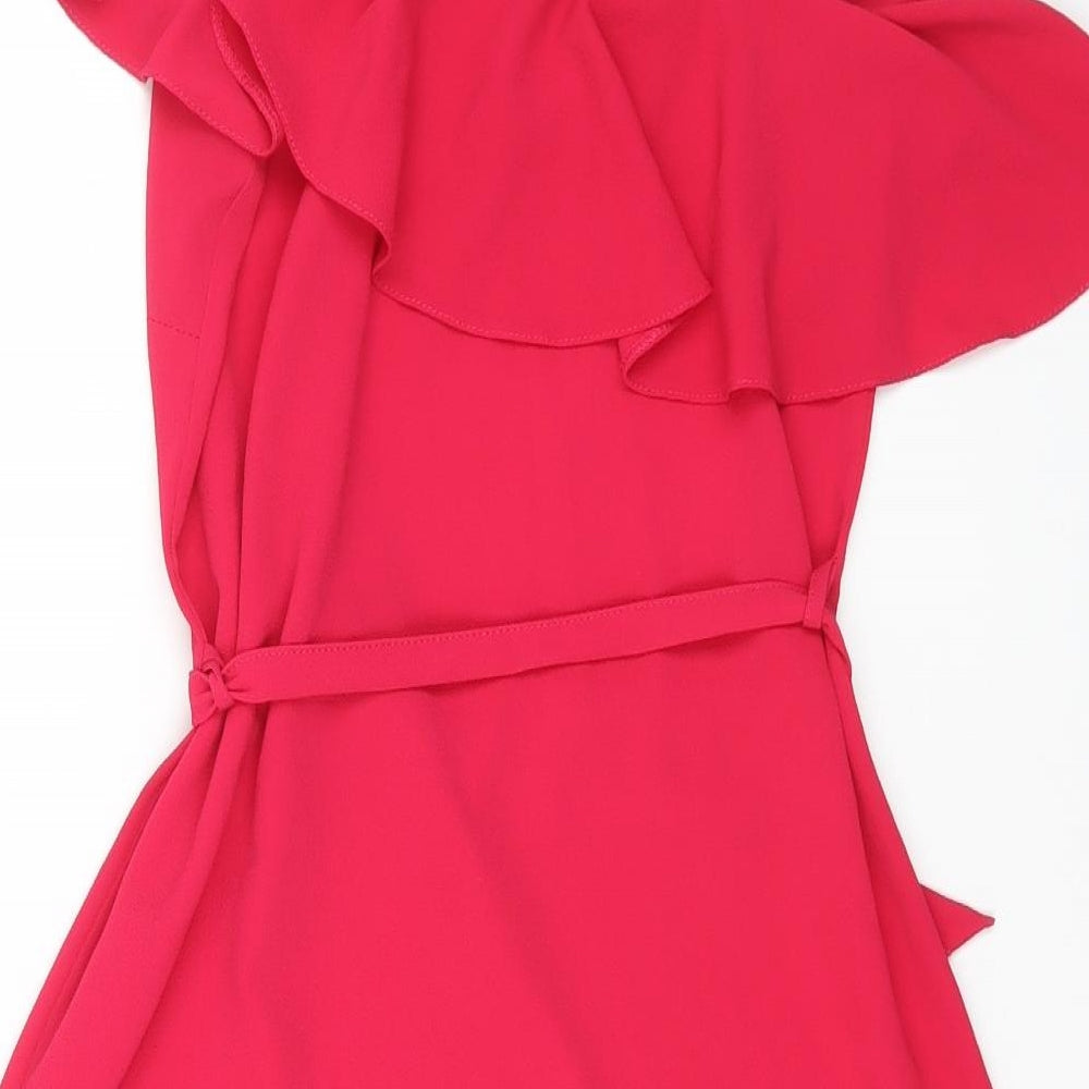 Papaya Womens Pink Polyester A-Line Size 8 Off the Shoulder Pullover