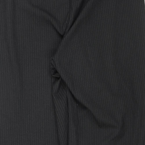 Liz Jordan Womens Grey Striped Polyester Dress Pants Trousers Size 16 L30 in Regular Zip