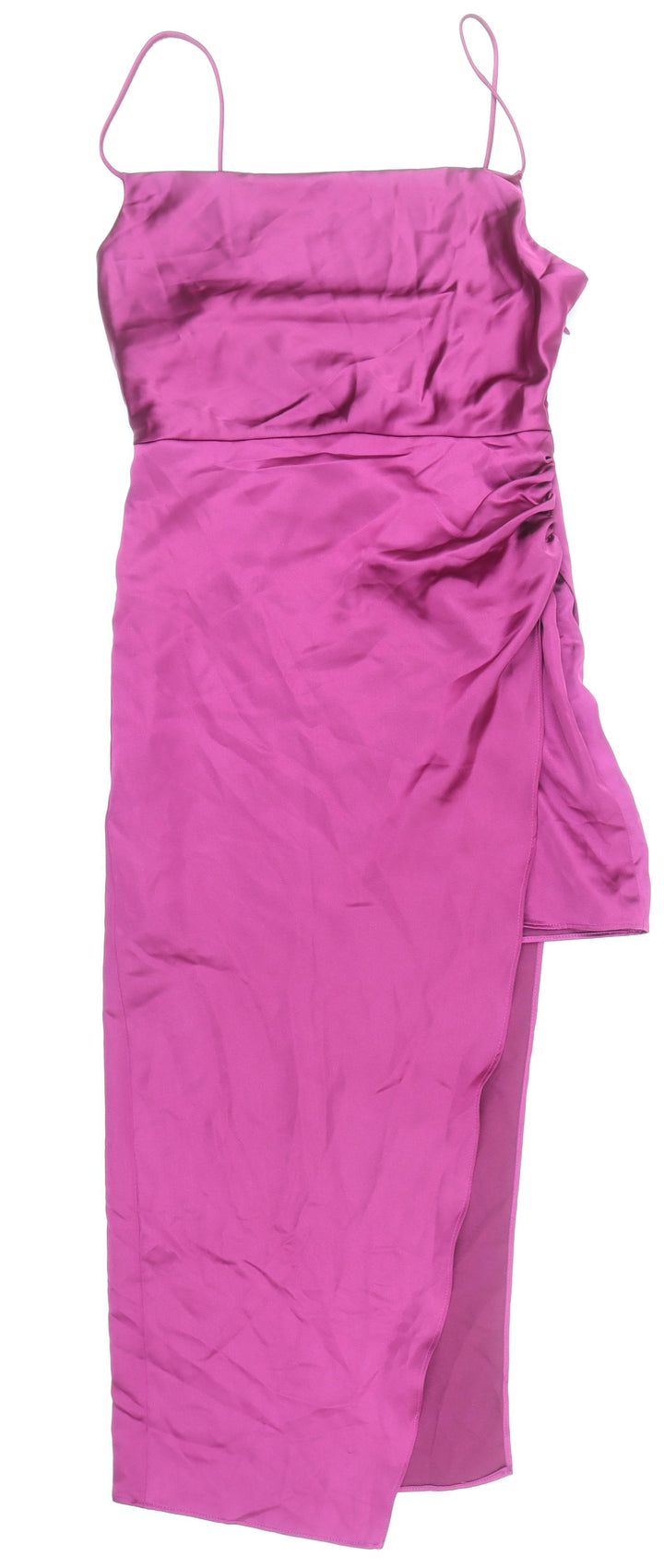 Zara Womens Pink Viscose Shift Size S Square Neck Zip - Open Side Wrap Detail