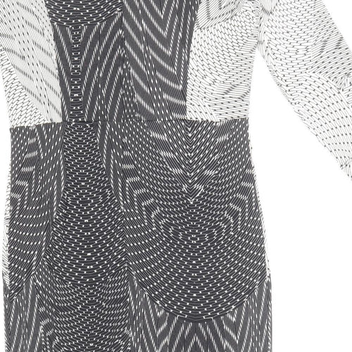 Autograph Womens Multicoloured Geometric Polyester Pencil Dress Size 12 Round Neck Zip -