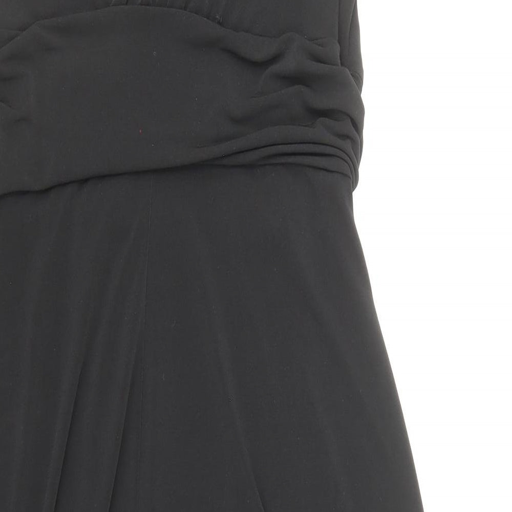 TU Womens Black Polyester A-Line Size 14 V-Neck Pullover