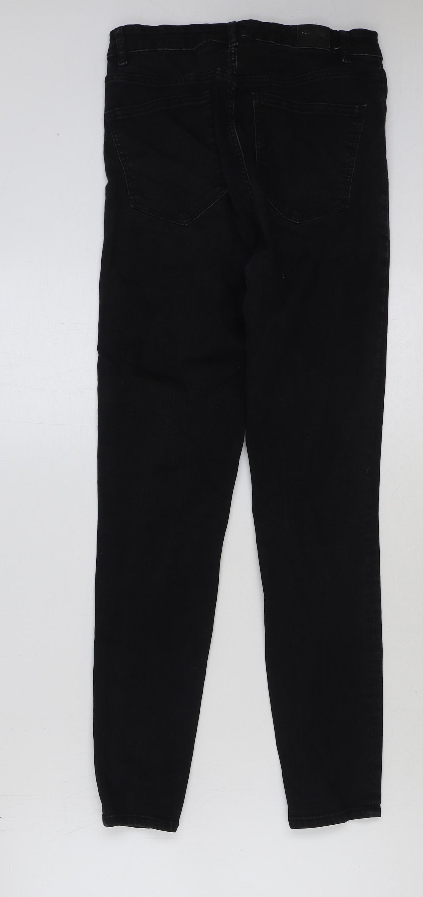 Zara Womens Black Cotton Skinny Jeans Size 10 L27 in Regular Button