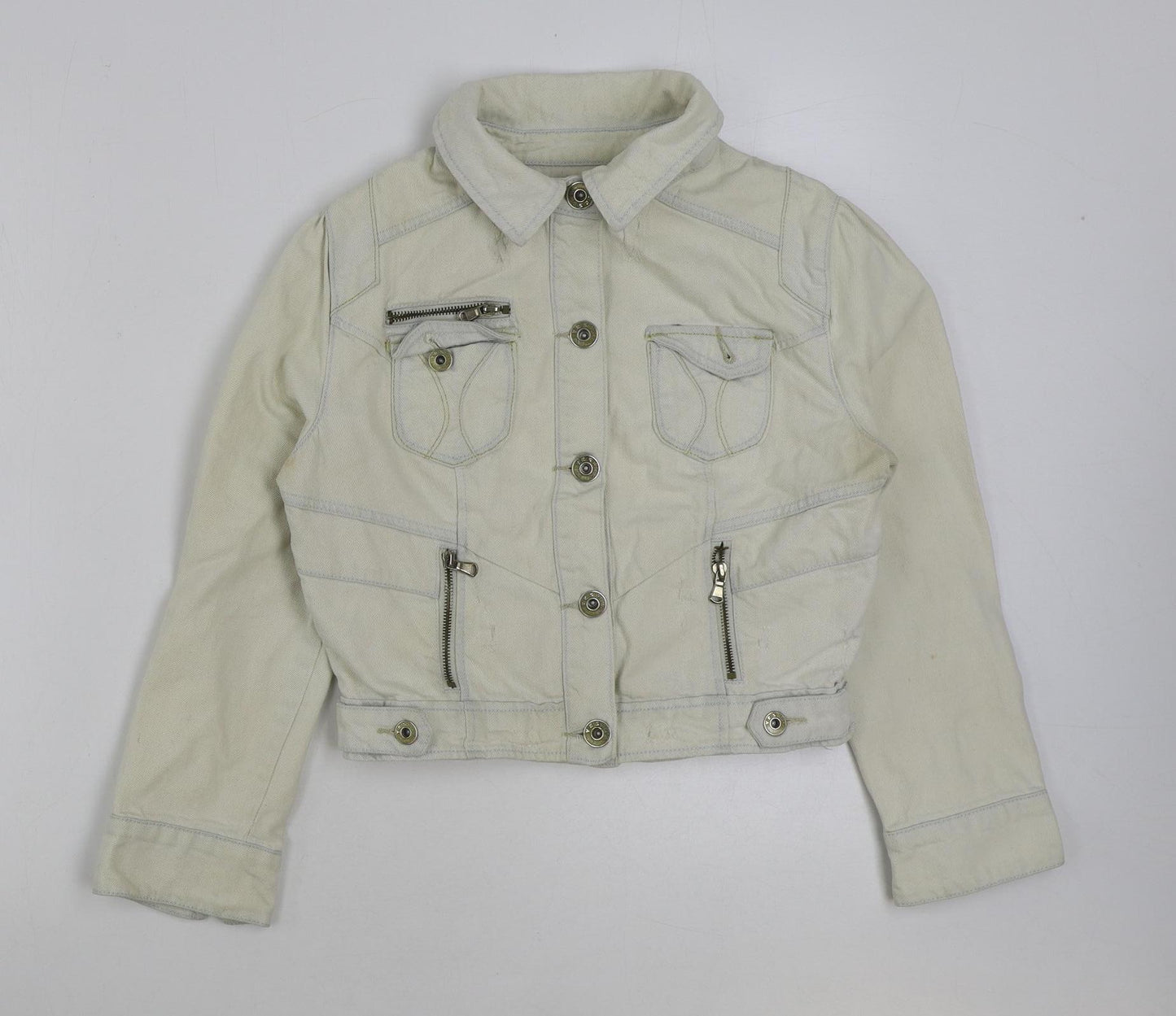 New Look Womens Beige Jacket Size 12 Button