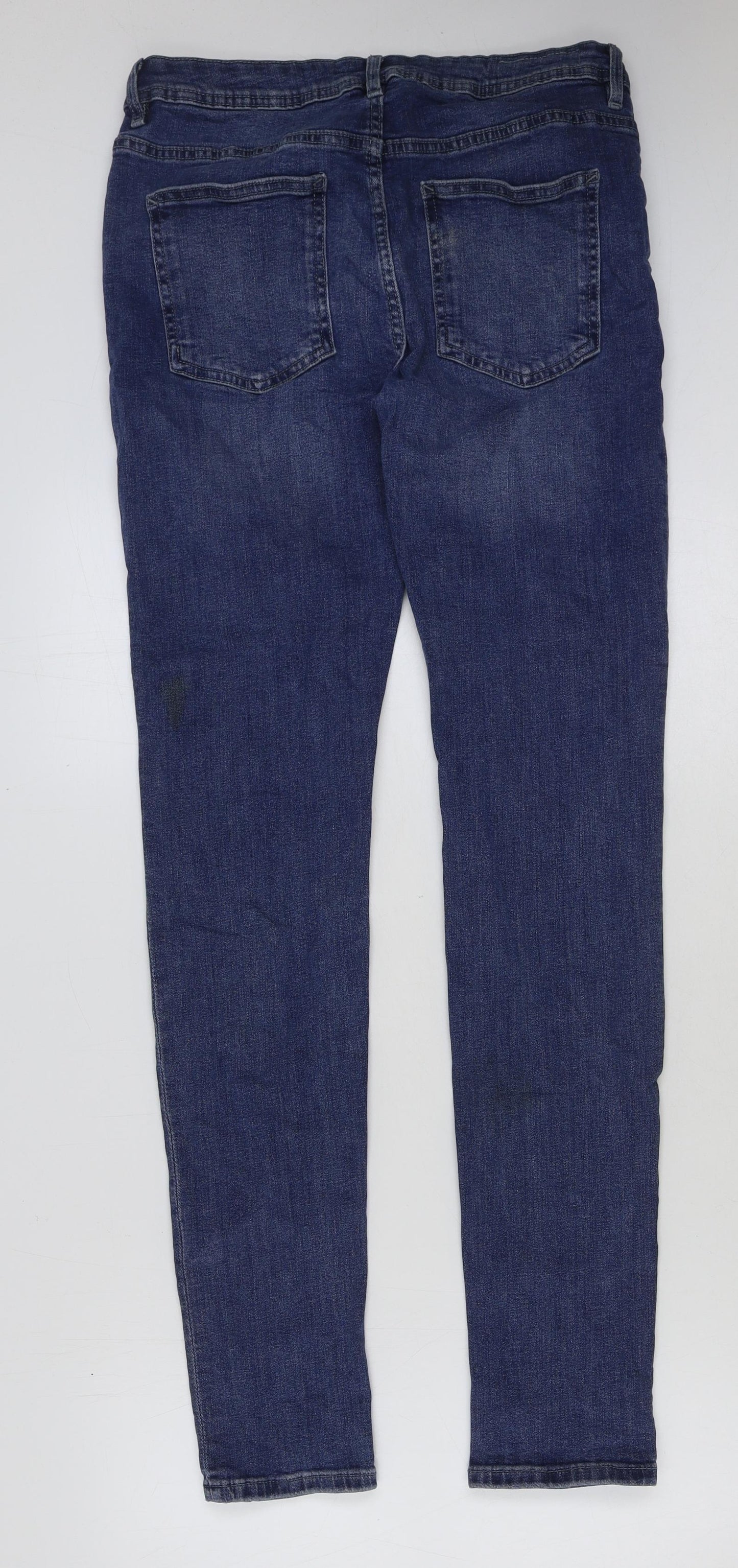 Denim & Co. Mens Blue Cotton Skinny Jeans Size 32 in L34 in Regular Button